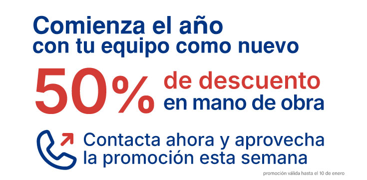 50% Descuento en mano de obra, reparación de PCs, portátiles