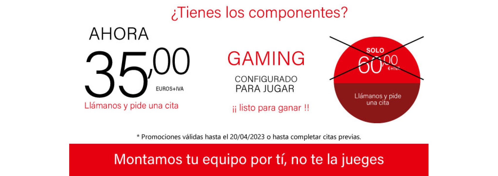 Montamos tu equipo Gaming por solo 30 euros en Azuqueca
