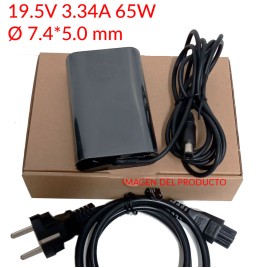 Cargador para portátil DELL Inspiron 19.5V 3.34A 65W, conector diámetro 7.4*5.0 mm