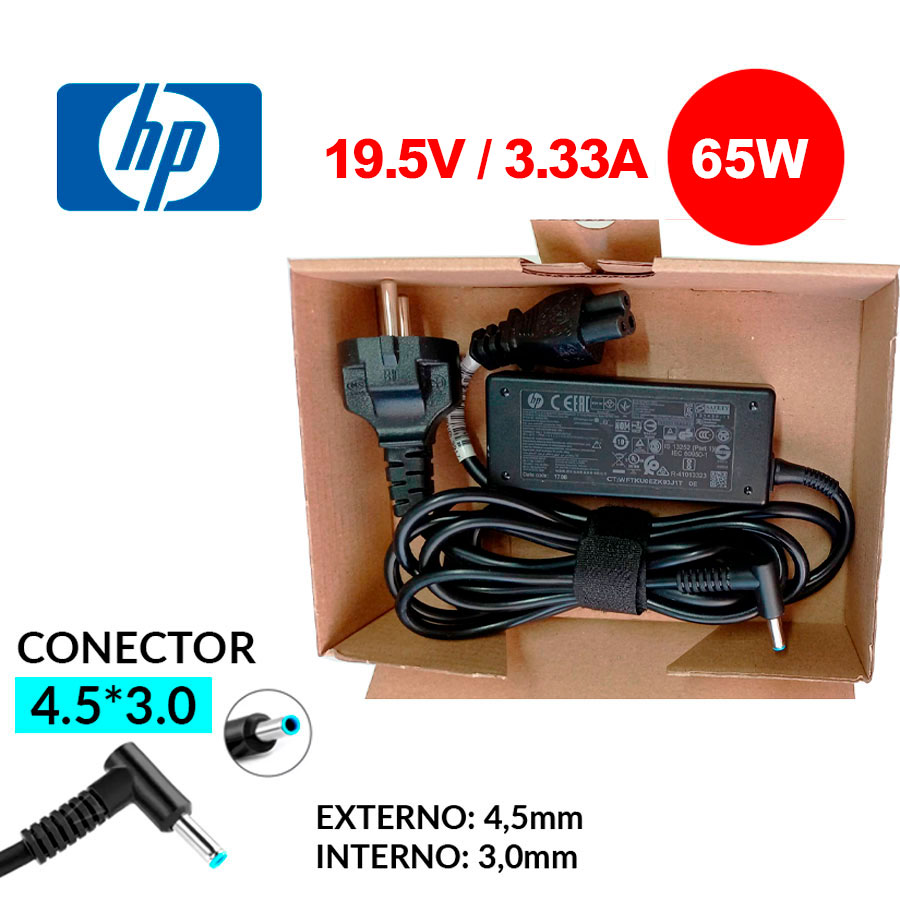 Cargador HP 19.5V 3.33A 65W 4.5x3.0mm Pin Azul – A045R045H Original