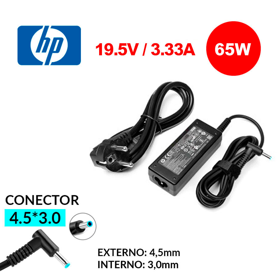 Cargador HP 19.5V 3.33A 65W 4.5x3.0mm Pin Azul – A045R045H Original