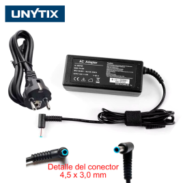Cargador compatible para HP 65W 19.5V Pin Azul con cable de energía | Unytix ONE A045R045H