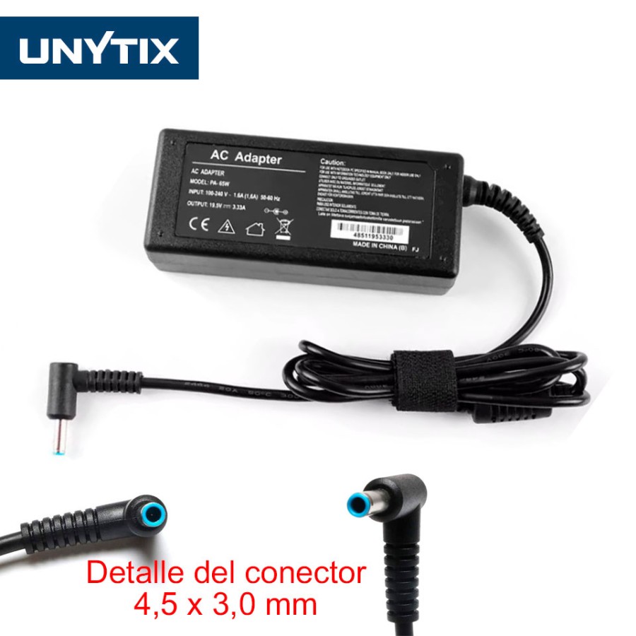 Cargador compatible HP 65W 19.5V Pin Azul – Unytix ONE A045R045HUTX