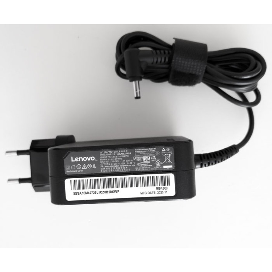Cargador original para portátil Lenovo IdeaPad. 20V, 3.25A, 65W, conector diámetro 4.0mm x 1.7mm