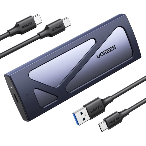 UGREEN Carcasa M.2 NVMe, Caja SSD M2 con UASP USB C 3.2 Gen 2 10Gbps para M/B+M Key 2230/2242/2260/2280, con Cable Type C y A