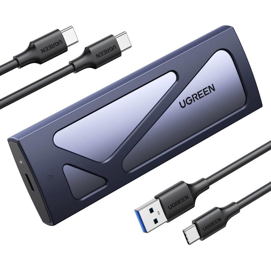 UGREEN Carcasa M.2 NVMe, Caja SSD M2 con UASP USB C 3.2 Gen 2 10Gbps para M/B+M Key 2230/2242/2260/2280, con Cable Type C y A