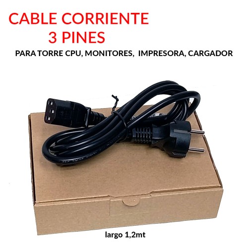 Cable de alimentación de corriente para PC de sobremesa, torre, monitor de 1,2mt de largo