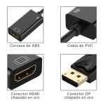 DisplayPort (DP) to HDMI Adapter Cable 1080P 4K Resolution 24cm long