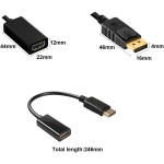 DisplayPort (DP) to HDMI Adapter Cable 1080P 4K Resolution 24cm long