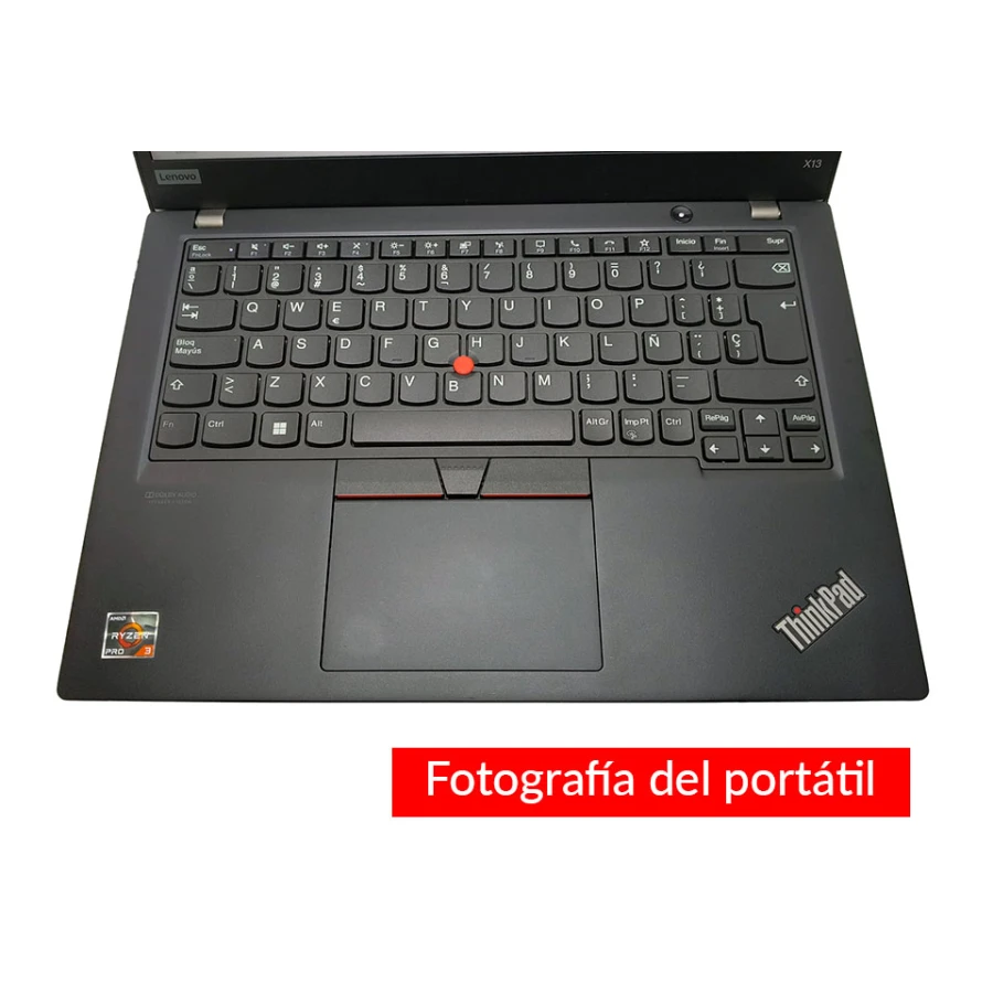 Lenovo ThinkPad X13 AMD Ryzen 3 Gen 1 13.3" Memoria RAM 8GB 256GB SSD Windows 11 Pro - Grado B