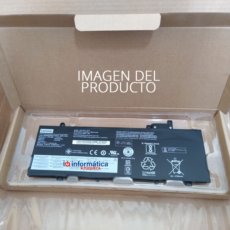 Batería para portatil lenovo T480s 3C 57Wh Lenovo Thinkpad  modelos 20L7 20L8 01AV478