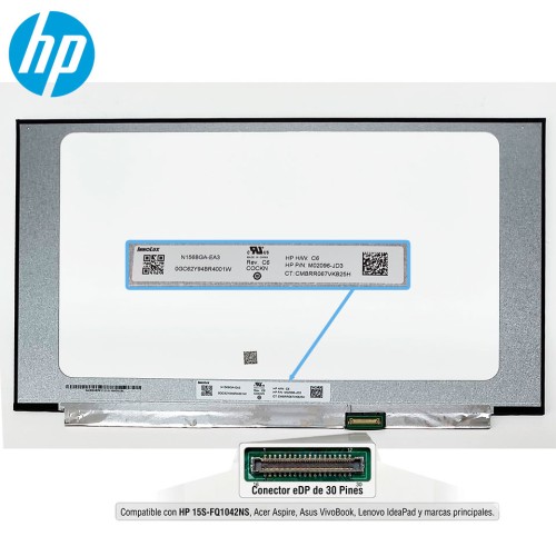 Pantalla Original HP 15.6" IPS Mate - PN M02096-JD3 - Full HD 1080p (350mm)