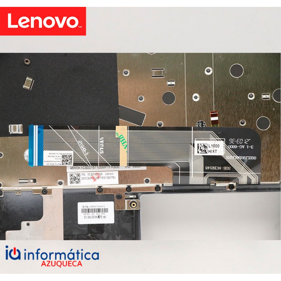 Cubierta y Teclado Lenovo IdeaPad Flex 5-14IIL05 Gris Platino 5CB0Y85304