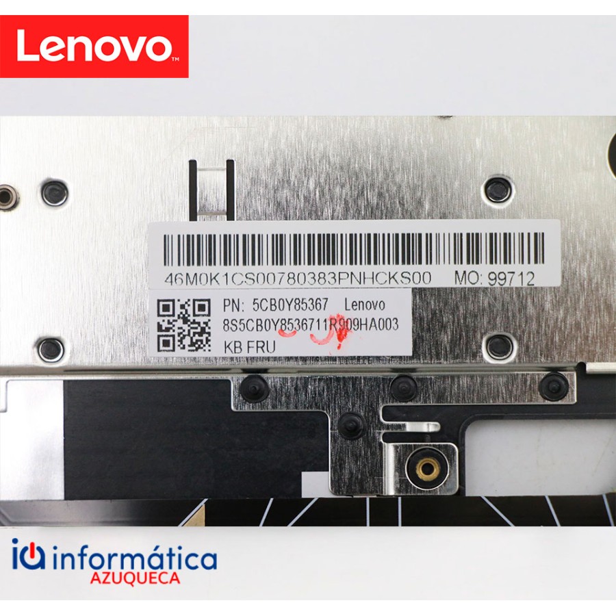 Teclado y Reposamanos Lenovo IdeaPad Flex 5-14 Español Retroiluminado Gris Platino con Huella – 5CB0Y85367