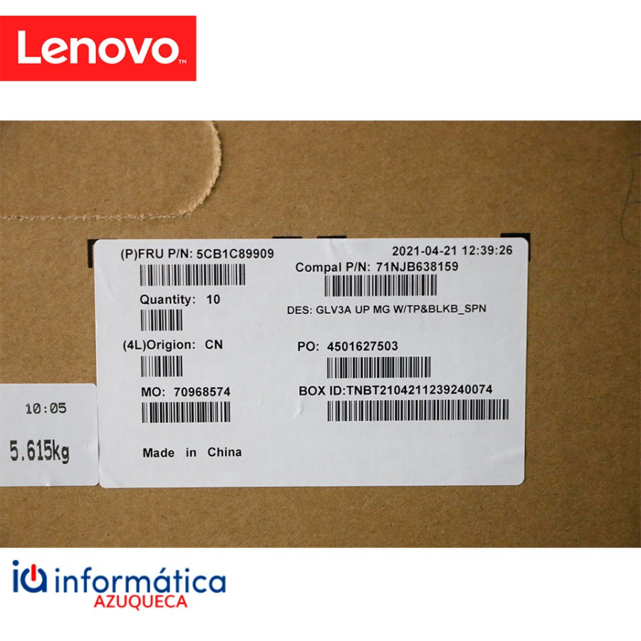 Lenovo ThinkBook 14 G3 ACL Teclado Español Retroiluminado + Cubierta Gris – 5CB1C89909