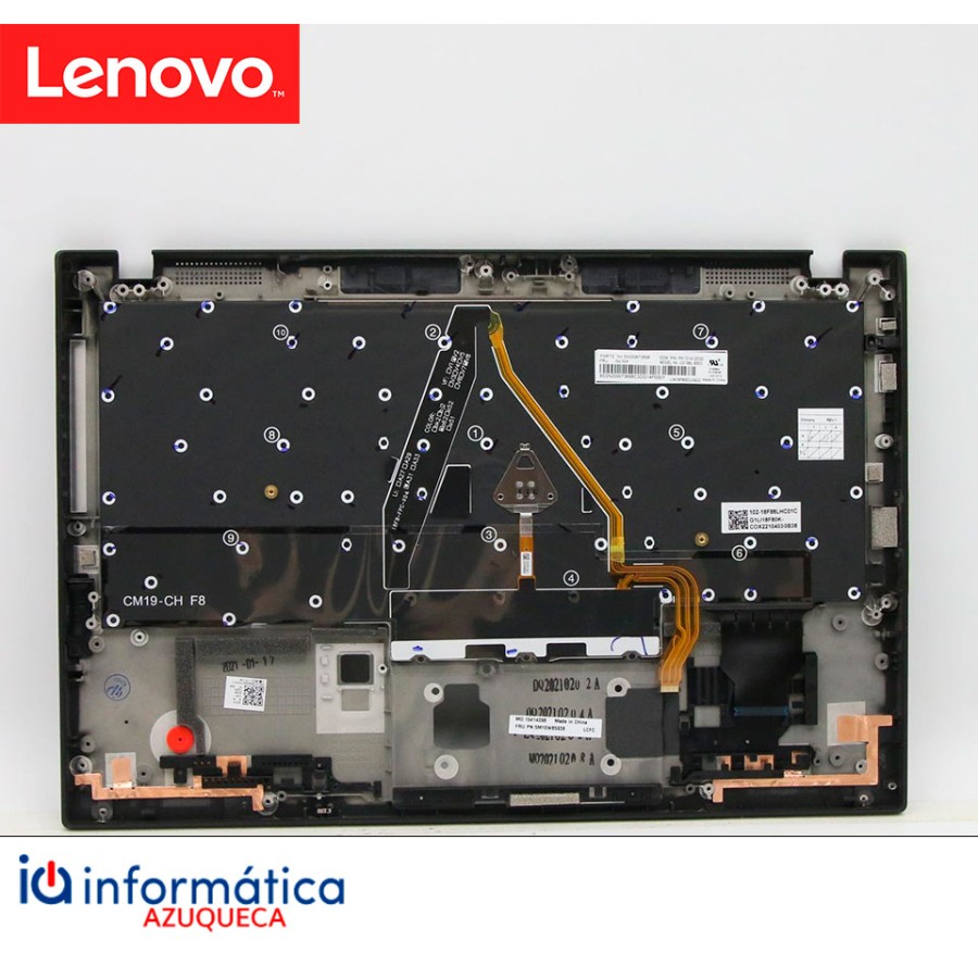 Teclado y Reposamanos Lenovo X1 Carbon 7th Gen Español Negro con WWAN – 5M10W85938