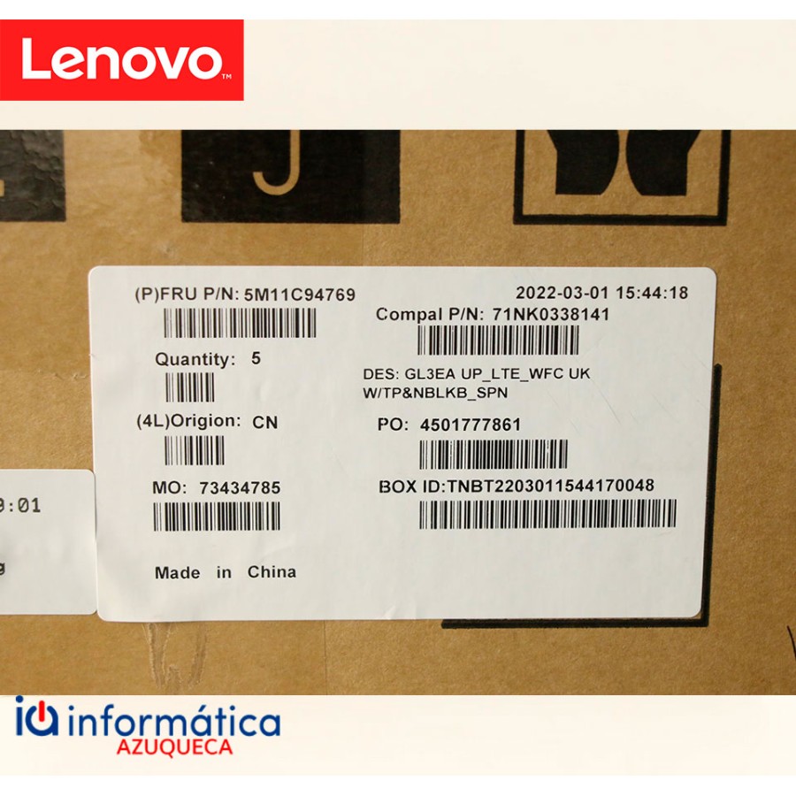 Cubierta y Teclado Lenovo Chromebook 300e Gen 3 Táctil Español 5M11C94769