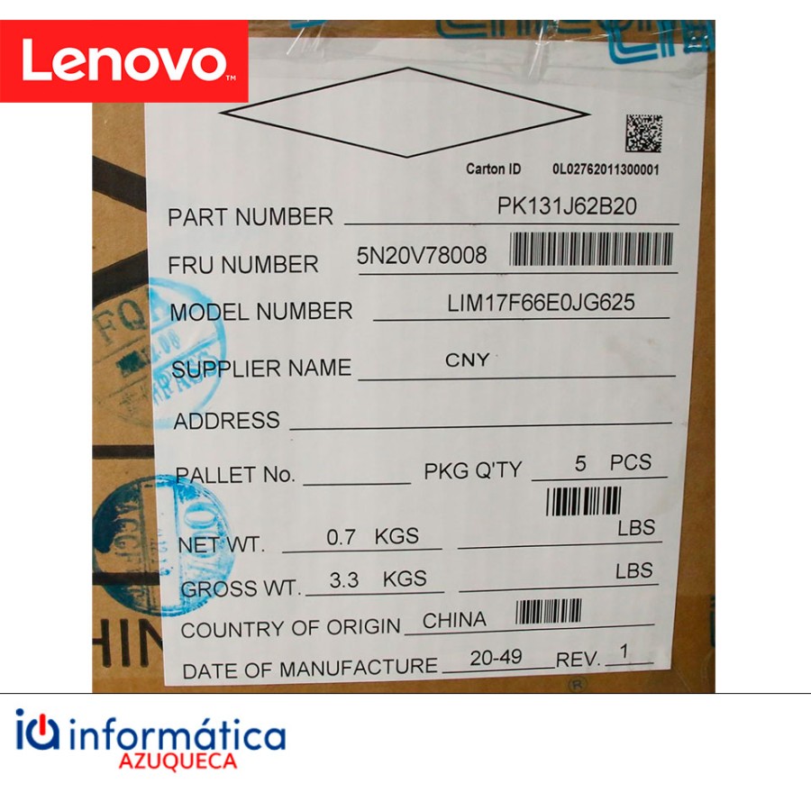 Lenovo ThinkPad T15/P15s G1/G2 Teclado Español Retroiluminado 5N20V78008