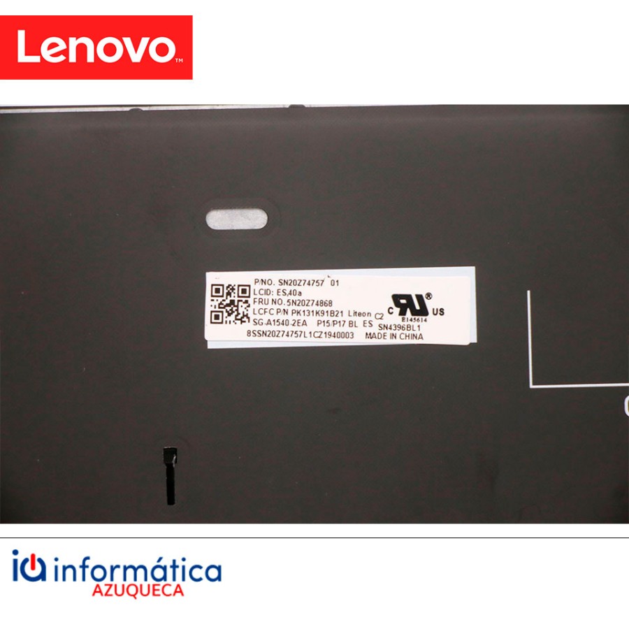 Lenovo ThinkPad L15/P15/T15 G1 Teclado Español Retroiluminado Negro – Repuesto Original 5N20Z74868