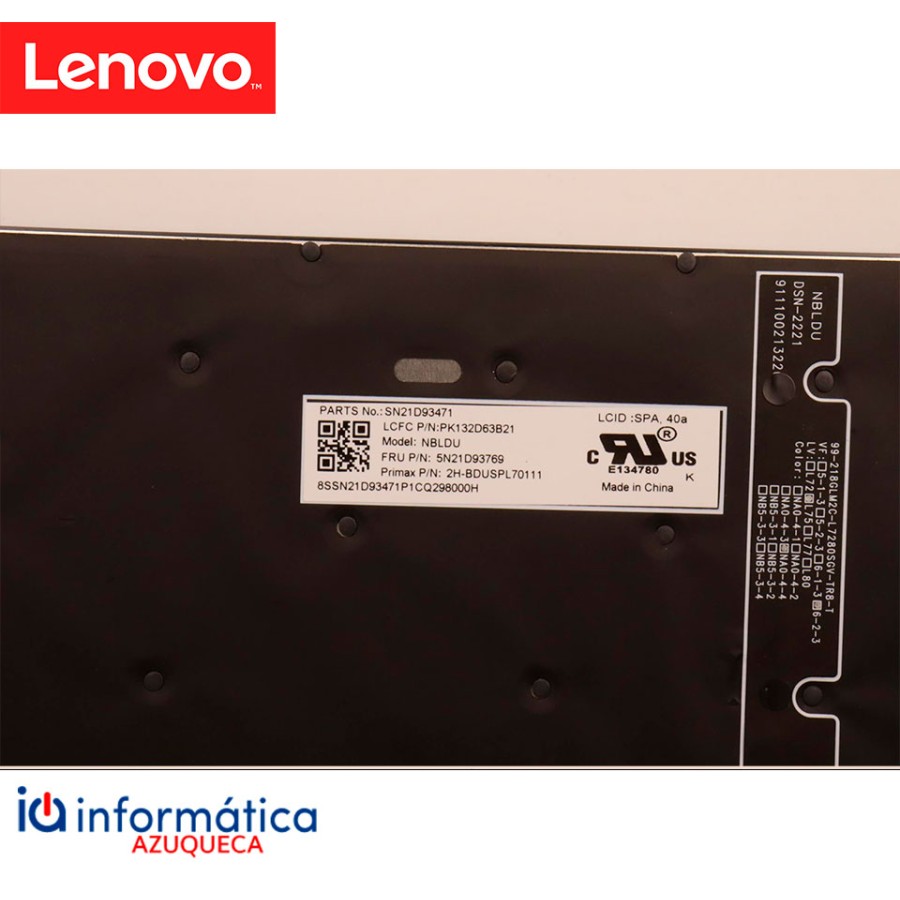Teclado Lenovo ThinkPad T16 P16s P16v L15 G3/G4 Español + RETROILUMINADO – 5N21D93769